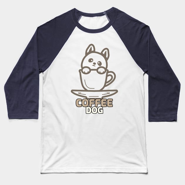 Dog Coffee Addict Baseball T-Shirt by NivousArts